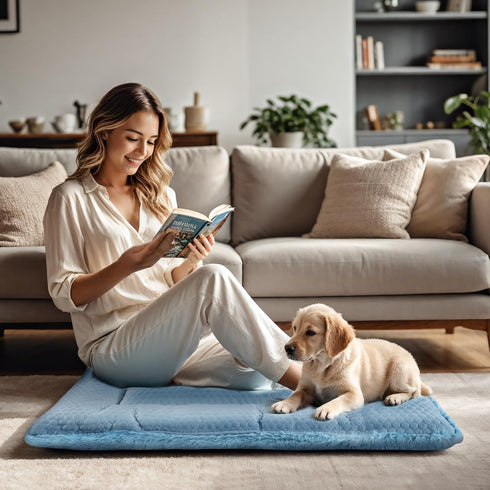 Dog Bed Mat, Dog Crate Pad Reversible,Soft Kennel Pad, Washable Dog Crate Mat (Cool and Warm),Pet Sleeping Mattress for Small Medium Dogs XB009 (2...