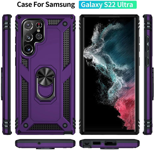 ADDIT Phone Case for Samsung Galaxy S22 Ultra Case Samsung S22 Ultra Phone Case, Military Grade, Heavy Duty, with Stand Ring, Support Magnet Car M...