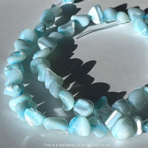 ARTSY Crafts Natural Trochus Shell Beads, Irregular Freeform Ocean Top Shell Chips Dyed Clam Loose Beads Drilled for Jewelry Making Bracelets Neck...