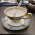 YBK Tech Euro Style Bone China Cup& Saucer Set, Ceramic Tea Coffee Cup for Home Kitchen Wedding (Royal Pattern- Sky Blue)...