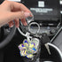 Crystal Glass Flower Bling Keyring, Multi-Color Art Snowflake Crystals Gemstone Aesthetic, Car Keychains for Men and Women, Auto Accessories, Fami...