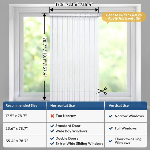 rabbitgoo Window Privacy Film, Frosted Glass Privacy Film, Window Frosting Cling for Glass, Non Adhesive Static Cling Front Door Covring, Anti-UV ...