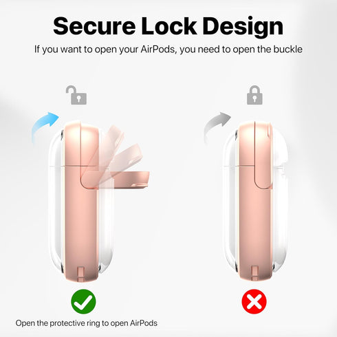 Valkit Compatible Airpods 2nd Generation Case Cover Clear with Lock & Cleaner Kit, Airpods Case 2nd Gen with Keychain Soft Shockproof iPods 2/1 Pr...