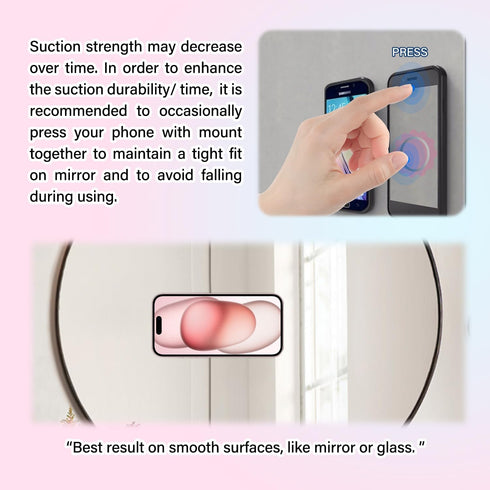 Silicone Suction Phone Case Magnetic Phone Mount, Silicon Hands-Free Phone Accessory for iPhone and Android, Mirror Shower Phone Holder, Tiktok Vi...