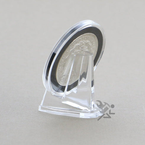 Clear Display Stand Easel for Holder Coin Capsules Challenge Medals Casino Chips, 10 Pack...