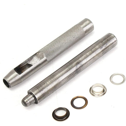 100 Sets Eyelet Punch Die Tool Kits Metal Grommets Kit 150# 4mm Eyelets Hole with Punch Hole Tool and Tool Kits for Leather Craft,Clothes,Purse,DI...