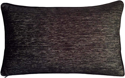 Imitation Leather 12"x20" Inch Black Bolster Pillow Case/Cushion Cover Hand-Crafted Stitch Trendy Modern Style Decorative/Throw Lumbar for Home, O...