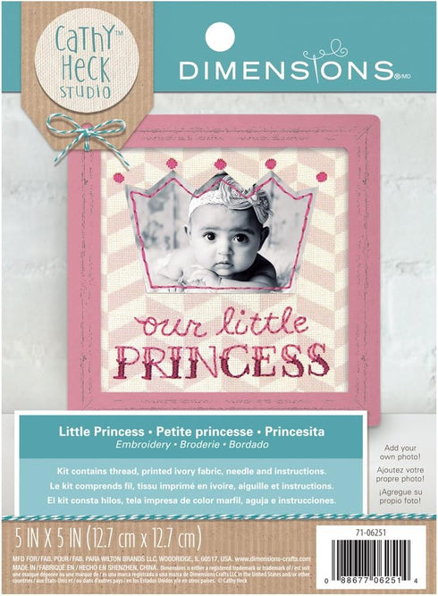 Dimensions Our Little Princess' Photo Frame Embroidery Kit, 5'' x 5''...