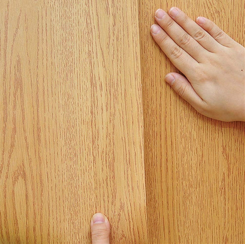 TOOLDECO Peel Stick Wood Grain Wallpaper Countertop Paper Funitures Decorative Vinyl Sticker (15.8X79Inch, Light orange shade) (15.8Inch*79Inch)...
