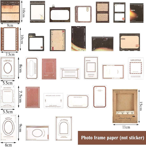 135 Pieces DIY PET Decorative Stickers 4 Set Assorted Frame Scrapbooking Stickers 2 Set Frame Scrapbooking Paper DIY Craft Bullet Diaries Scrapboo...