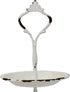 Stonebriar Small 2 Tier Worn White Metal Tray, Rustic Farmhouse Decor, Tiered Jewelry Tray for Vanity or Bathroom, 9.25"...