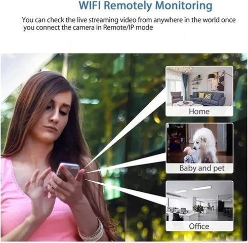 Mini WIFI Camera 1080P HD Night Vision Included Motion Detection Remote Monitoring 160° Wide Angle Micro Baby Monitor for Home Office Store Wareho...