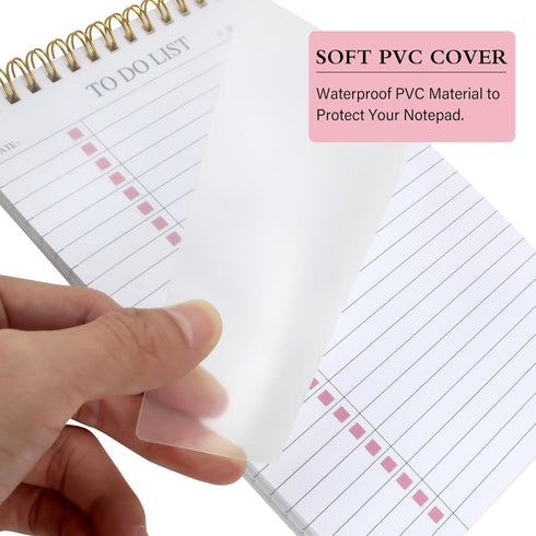 To Do List Notepad, Undated Daily Planner Notepad with To Do List Notebook Checklist Planner Spiral Waterproof Cover Notepad for Office Supplies, ...