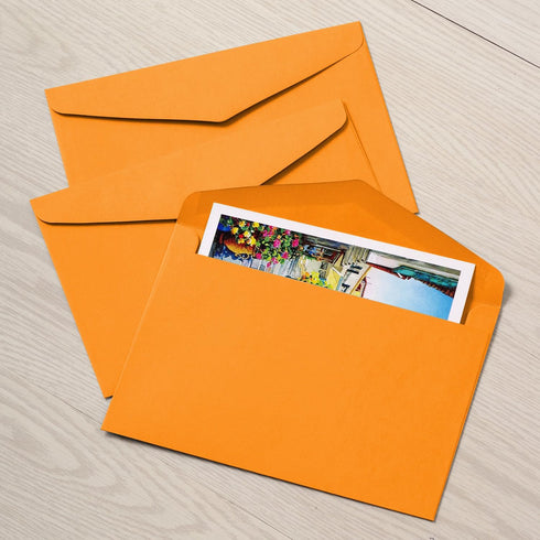 50 Pack Orange Envelopes 5-1/5 x 7-1/5 Envelopes A7 Invitation Envelopes for Personalize Gift Cards, Wedding, Baby Shower, Mailing, Birthday Party...