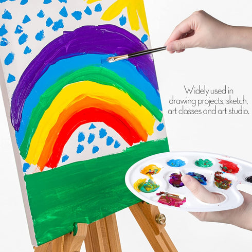 FANDAMEI Oval Paint Palette Tray, Plastic Paint Tray Palette, Painting Palette, Paint Tray Palettes Paint Pallets with Thumb Hole for Adults & Kid...