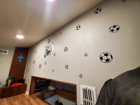 43 Pcs Soccer Stickers, Kids Soccer Ball Stickers Decals for Kids Room, Football Wall Decal Sticker Vinyl Art DIY Sticker for Boys Bedroom Playroo...
