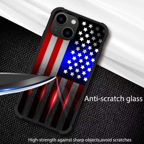 ZHEGAILIAN Case Compatible with iPhone 15 Plus,Cut American Flag iPhone 15 Plus Cases,Plexiglass Four-Corner Shock-Proof Design Cover for iPhone 1...