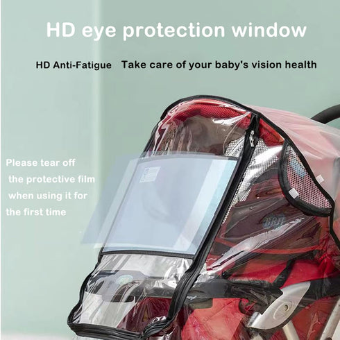 Stroller Rain Cover Universal Stroller Cart Umbrella Rain Cove Accessory, for Babies Winter Windproof Waterproof Dustproof and Snowproof...