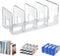 Marte Vanci Clear Acrylic File Sorter, Sturdy Desk File Organizer Shelf Book Holder Purse Handbag Clutch Divider File Folder Rack for Letter Cookb...