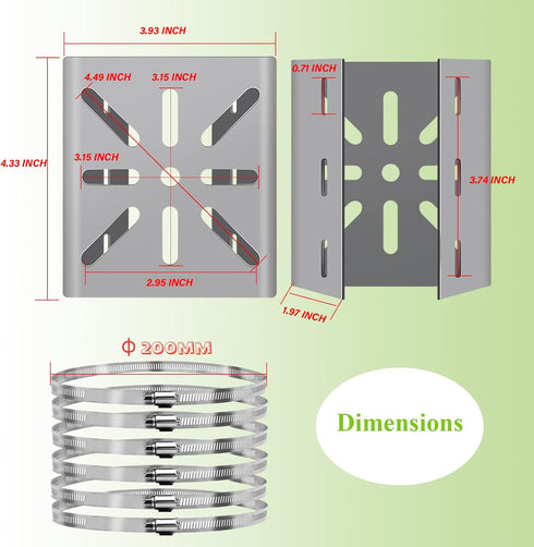 2pcs Universal Wall Mounting Bracket with 6 Loops, Stainless Steel Vertical Pole Mount Adapter for CCTV Security Camera PTZ Dome Indoor Outdoor AP...