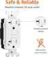 Amazon Basics Weather-Resistant GFCI Receptacle with LED Indicator, 20 Amp, White...