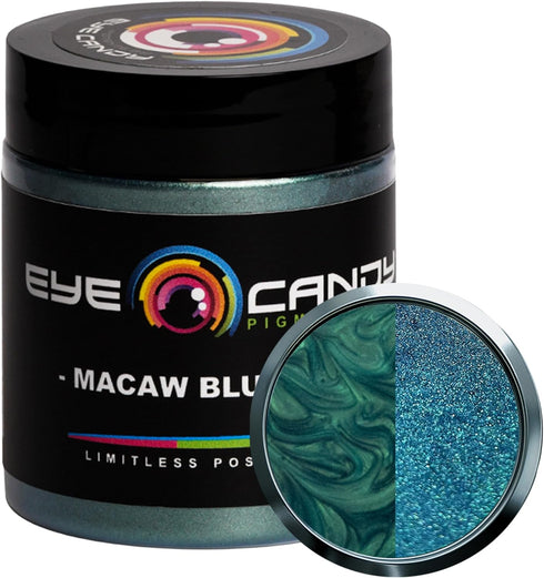 Eye Candy Pigments Premium Mica Powder - Macaw Blue Green (25gr) - for Epoxy, Resin, Soap, Paint, Woodworking, Acrylic Pouring, Bath Bombs, Fishin...