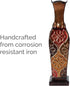 Elements Harlequin Embossed Decorative Metal Vase, Home Decor for Dried Flower and Artificial Floral Arrangements, Living Room, Bedroom, Table Cen...