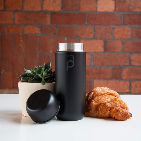 Drinkpod Grunwerg HCF-200BK Vacuum Insulated Capsule Flask, Stainless Steel, Black, 200ml...