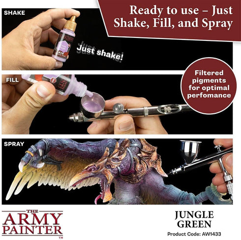 The Army Painter Warpaint Air Jungle Green - Acrylic Non-Toxic Heavily Pigmented Water Based Paint for Tabletop Roleplaying, Boardgames, and Warga...