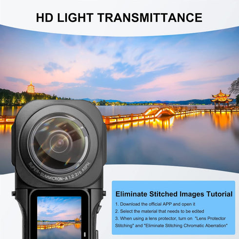 PULUZ Dual Lens Guard for Insta360 ONE RS 1-Inch 360 Edition PC Sticky Lens Protection for ONE RS 1-Inch 360 Edition Sports Camera Lens Cap Access...