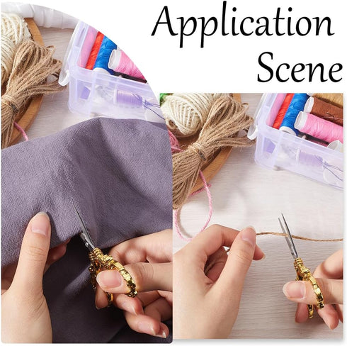 SUNNYCLUE 3.5 Inch Stainless Steel Flower Scissors Sewing Detail Shears Embroidery Scissors Antique Gold Floral Trimming Scissors for Cutting Fabr...