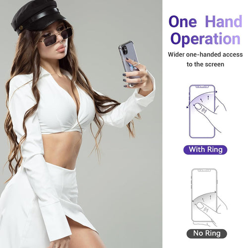 3 PCS Cell Phone Ring Stand Holder, Cute Butterfly Painted Pattern Metal Finger Kickstand 360 Degrees Rotation Ring Holder Grip with Knob Loop Com...