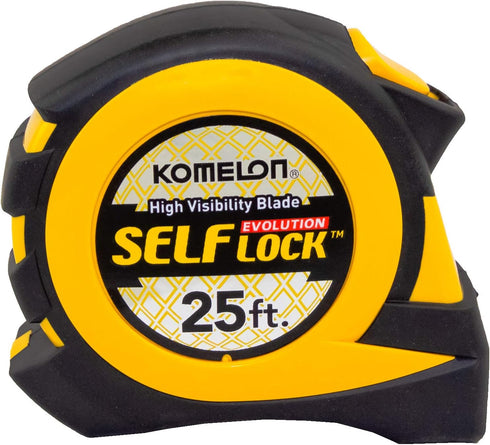 Komelon EV2825 25' x 1" Self-Lock Evolution Tape Measure, 1-Pack...