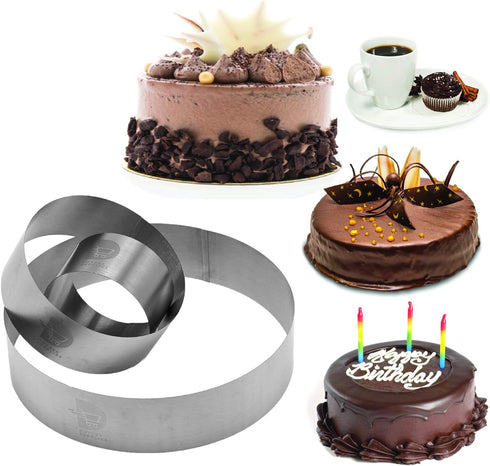 Cake Ring Set,Cake Mold Set,Pastry Ring,Mousse Ring,Ring Mold for Baking-4/6/8/10 Inch...