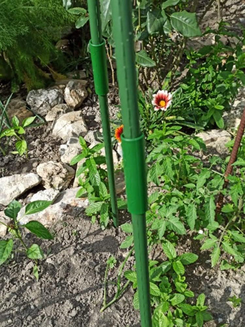 6 PCS 0.43" Garden Plant Stakes Support Connectors Pipe Straight Climbing Rattan Trellis Greenhouse Frame Sturdy Plastic Pillar Suitable Accessori...
