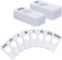 40 Pack Rectangular White Plastic Clothing Size Closet Rack Dividers Hangers, Preprinted in 8 Sizes XXS, XS, S, M, L, XL, XXL, XXXL (2.5”x 5”, Inn...