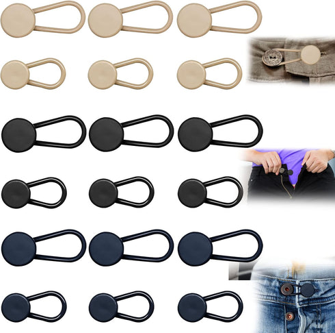 18 Pcs Pants Button Extender, Flexible Waistband Extenders Buttons Jeans Button Extender for Dress Shirts, Silicone Collar Extenders Shirt Pants W...