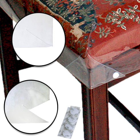 LAMINET New & Improved Deluxe Heavy-Duty Waterproof Spill Resistant Removable Crystal-Clear Plastic Adjustable Patented Chair Seat Protector - Fit...