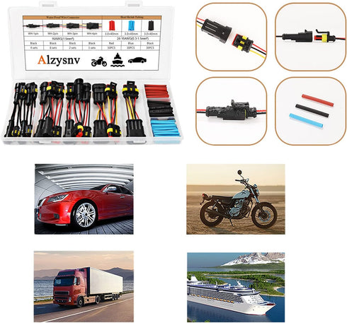 Automotive Electrical Connectors kit 1/2/3/4 Pin Waterproof Electric Wire Connector plugs Battery Terminal Connectors socket 1.5mm Series Wire Har...