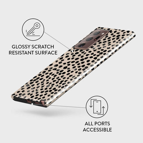 BURGA Phone Case Compatible with Samsung Galaxy Note 20 Ultra - Hybrid 2-Layer Hard Shell + Silicone Protective Case -Black Polka Dots Pattern Nud...