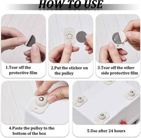 16PCS Mini Caster Wheels Adhesive Bumpers for KitchenAid Mixer air Fryer Coffee Maker Bottom Kitchen Countertops Appliances Rubber Pads Non-Slip B...
