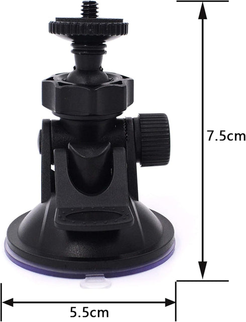 CH01A 1/4" 1/8" Thread Camera Suction Mount Tripod Holder in Dash Cam Mount Holder - Screw Tripod Windshield Holder Fits Sony/Ricoh/HP/GoPro/Oculu...