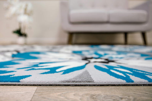 Rugshop Modern Floral Design Area Rug for Living Room,Bedroom,Home Office,Kitchen Non Shedding Area Rug 2' X 3' Blue...