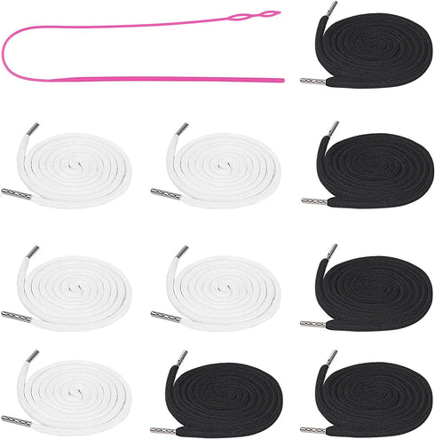 10 Pieces Drawstring Cords with Easy Threaders, Hoodie String Replacement with Pink Flexible Drawstring Threaders for Pants Sweatpants Hoodies Jac...