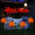 C7 Halloween Pumpkin Pathway Stake Lights, 7 Ft Halloween Pathway String Lights with 4 C7 Bulbs, Stake, Halloween Decorations Driveway Markers Lig...