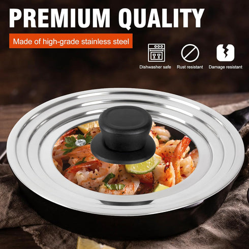 Universal Lid for Pots and Pans Skillets, Stainless Steel Pan Cover Fits 6-7-8 Inch Cookware,Replacement Frying Pan Cover, Cast Iron Skillet Pot L...