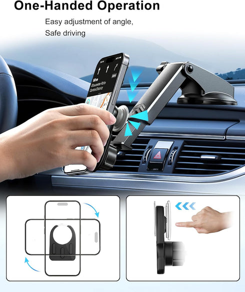 Car Mount for Pop Socket, Dashboard Windshield Car Phone Holder Compatible with Popsocket, Powerful Suction Cup Car Phone Mount Fits All Smartphon...