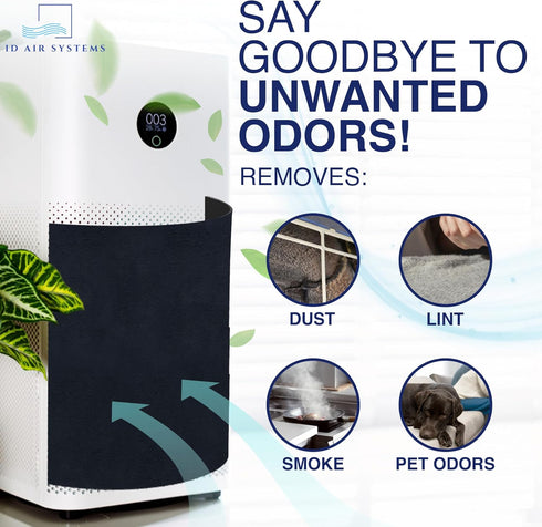 Cut To Fit Air Filter - Carbon Pad Pre Filter for Air Purifiers Furnace Filters, Trash Cans and Air Conditioner Filters, 1/6" thick, 16" x 48" She...