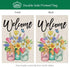 CROWNED BEAUTY Spring Garden Flag Floral Mason Jar 12×18 Inch Double Sided for Outside Small Burlap Welcome Yard Flag...