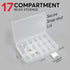 Embroidery Floss Organizer Box with 50 Cardboard Bobbins - 17 Compartments Clear embroidery thread organizer box, Snap-Tight Clear Sewing Organize...